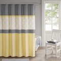 510 Design 510 Design 5DS70-0096 72 x 72 in. Embroidered & Pieced Shower Curtain with Liner - Yellow & Gray 5DS70-0096